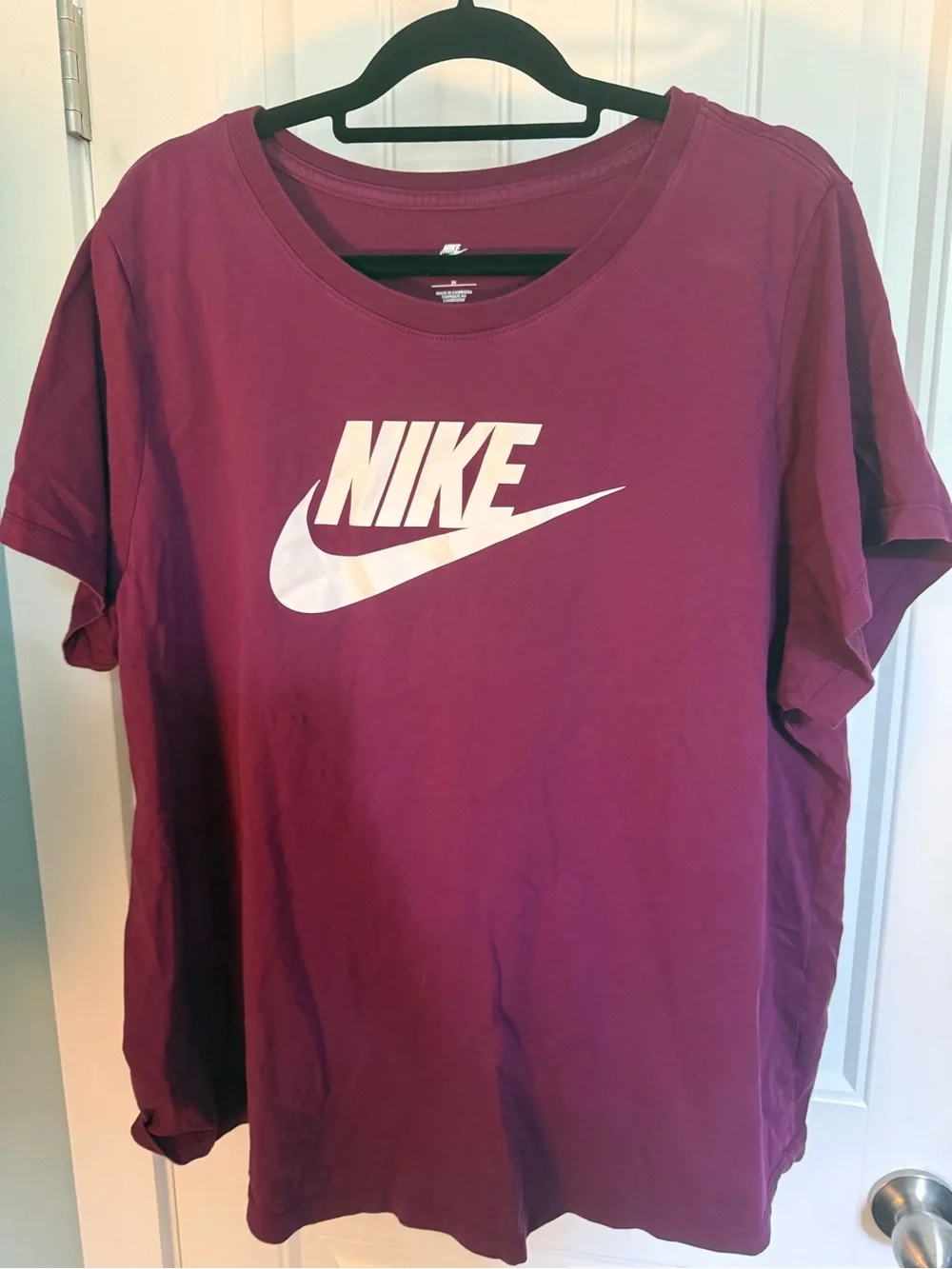 Nike Women's Plum Short Sleeve Tee with White Swoosh